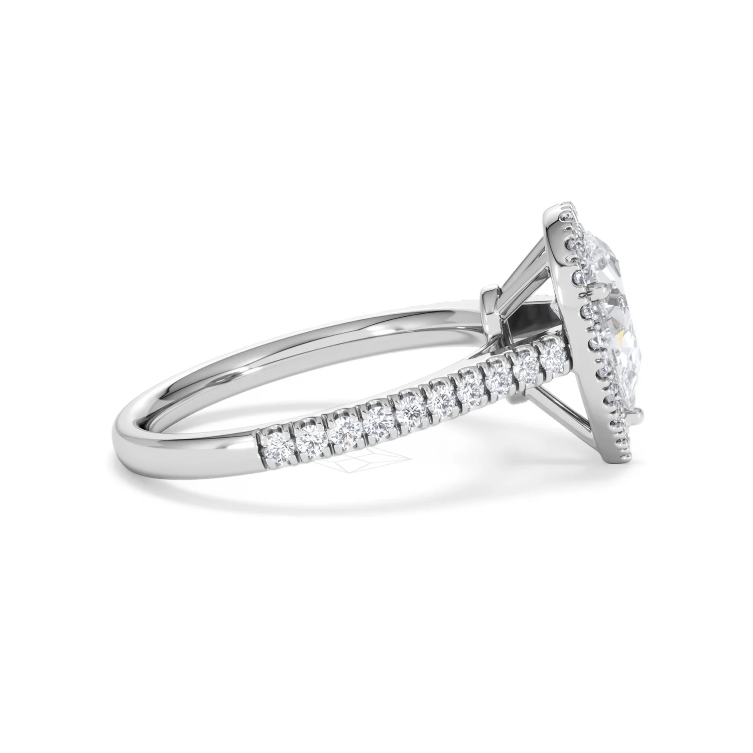 Diana Lab Diamond Pear Halo Engagement Ring 18KW Gold 1.60ct F/VS1 - Image 30
