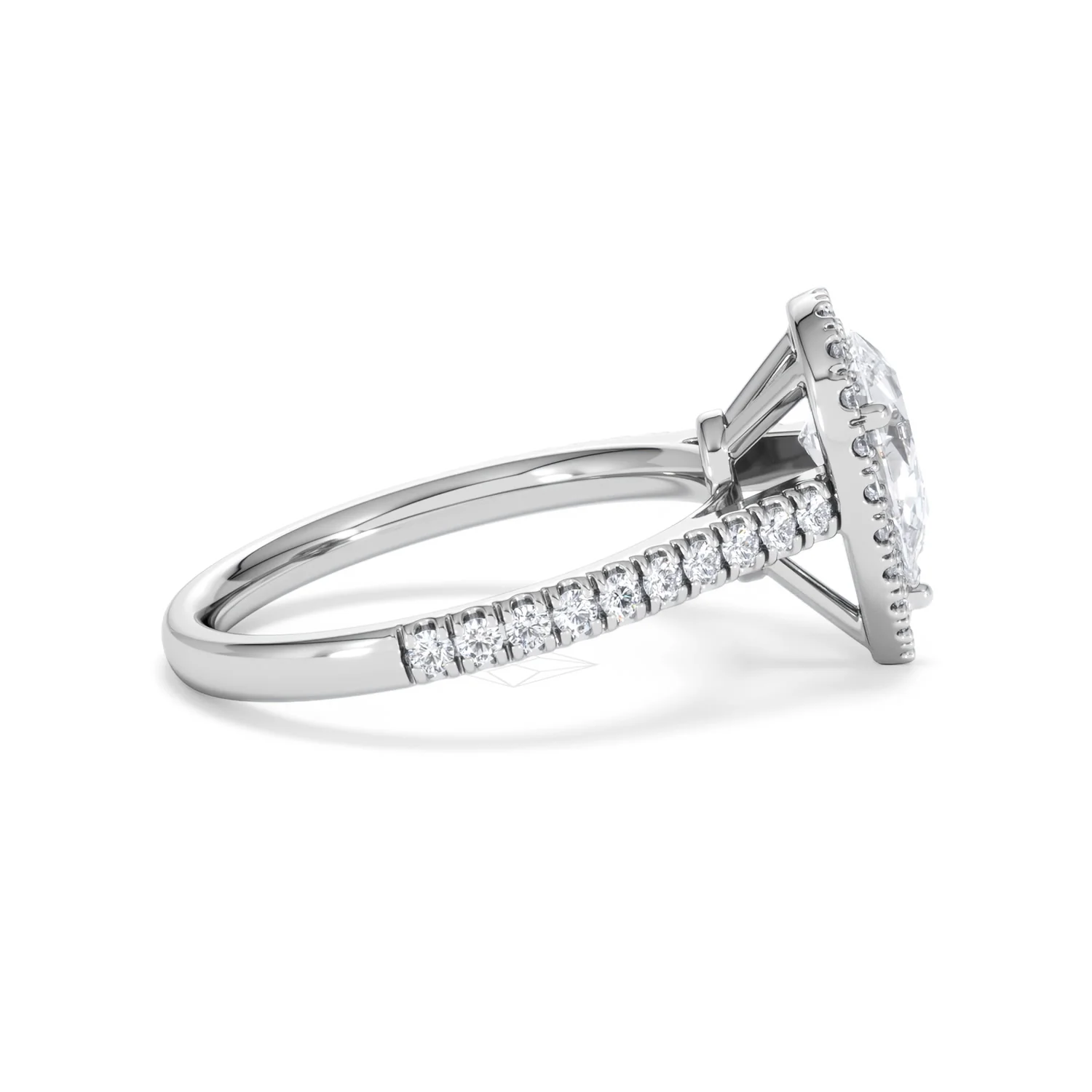 Diana Lab Diamond Pear Halo Engagement Ring 18KW Gold 1.60ct F/VS1 - Image 31