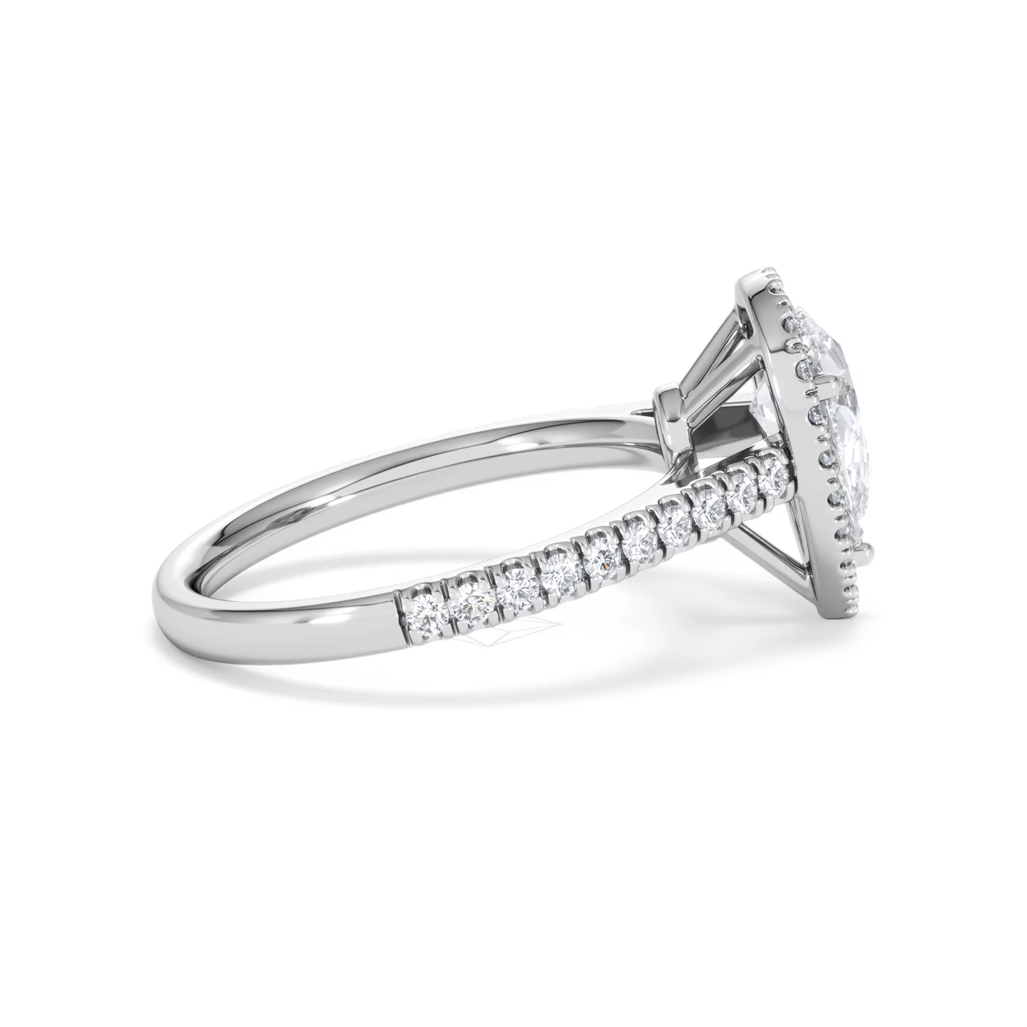 Diana Lab Diamond Pear Halo Engagement Ring 18KW Gold 1.60ct F/VS1 - Image 32