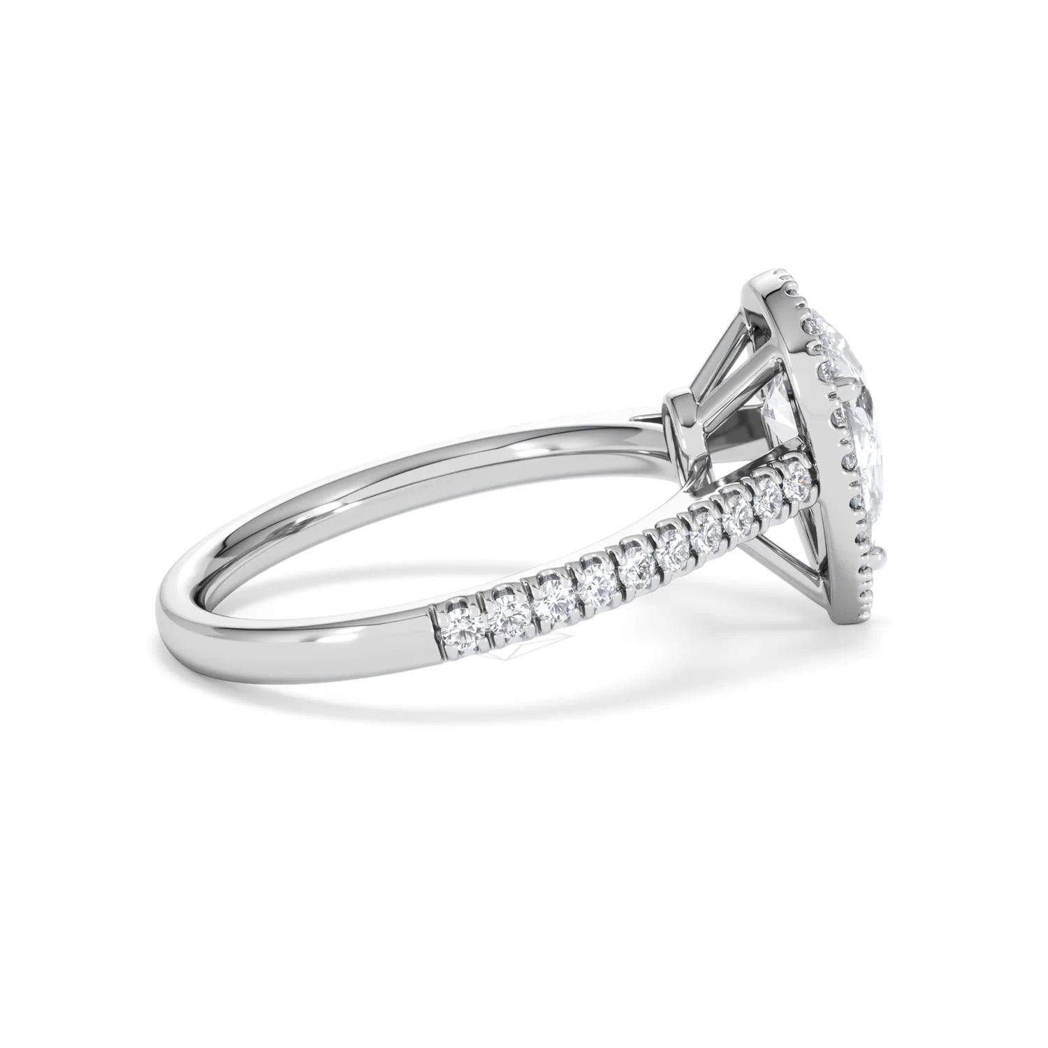 Diana Lab Diamond Pear Halo Engagement Ring 18KW Gold 1.60ct F/VS1 - Image 33