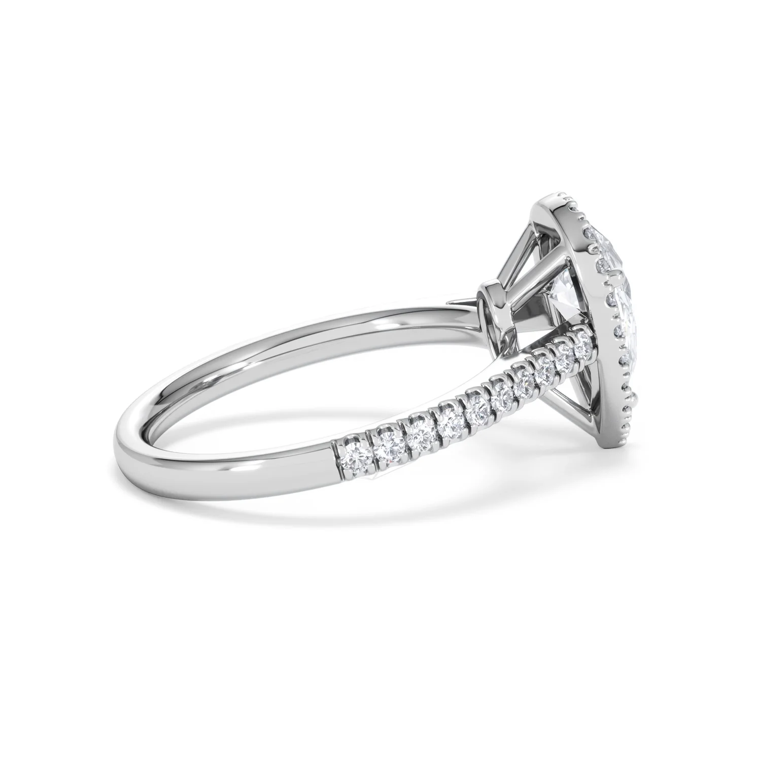 Diana Lab Diamond Pear Halo Engagement Ring 18KW Gold 1.60ct F/VS1 - Image 34