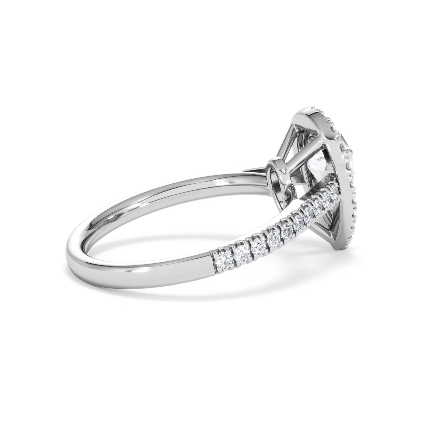 Diana Lab Diamond Pear Halo Engagement Ring 18KW Gold 1.60ct F/VS1 - Image 36