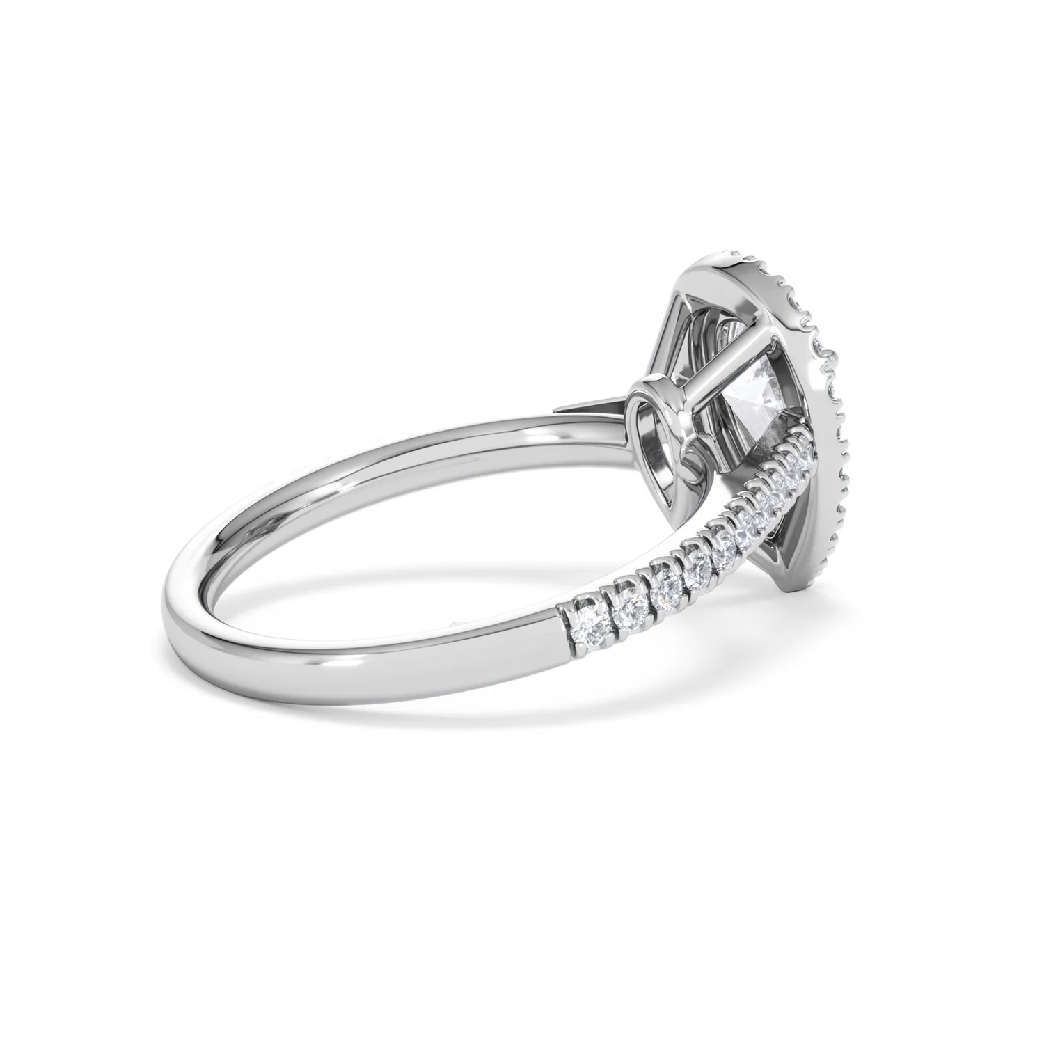 Diana Lab Diamond Pear Halo Engagement Ring 18KW Gold 1.60ct F/VS1 - Image 38