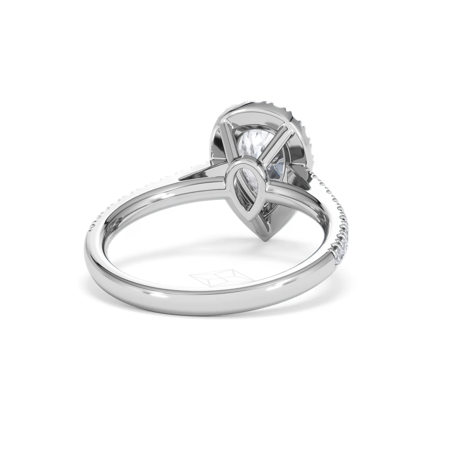 Diana Lab Diamond Pear Halo Engagement Ring 18KW Gold 1.60ct F/VS1 - Image 47