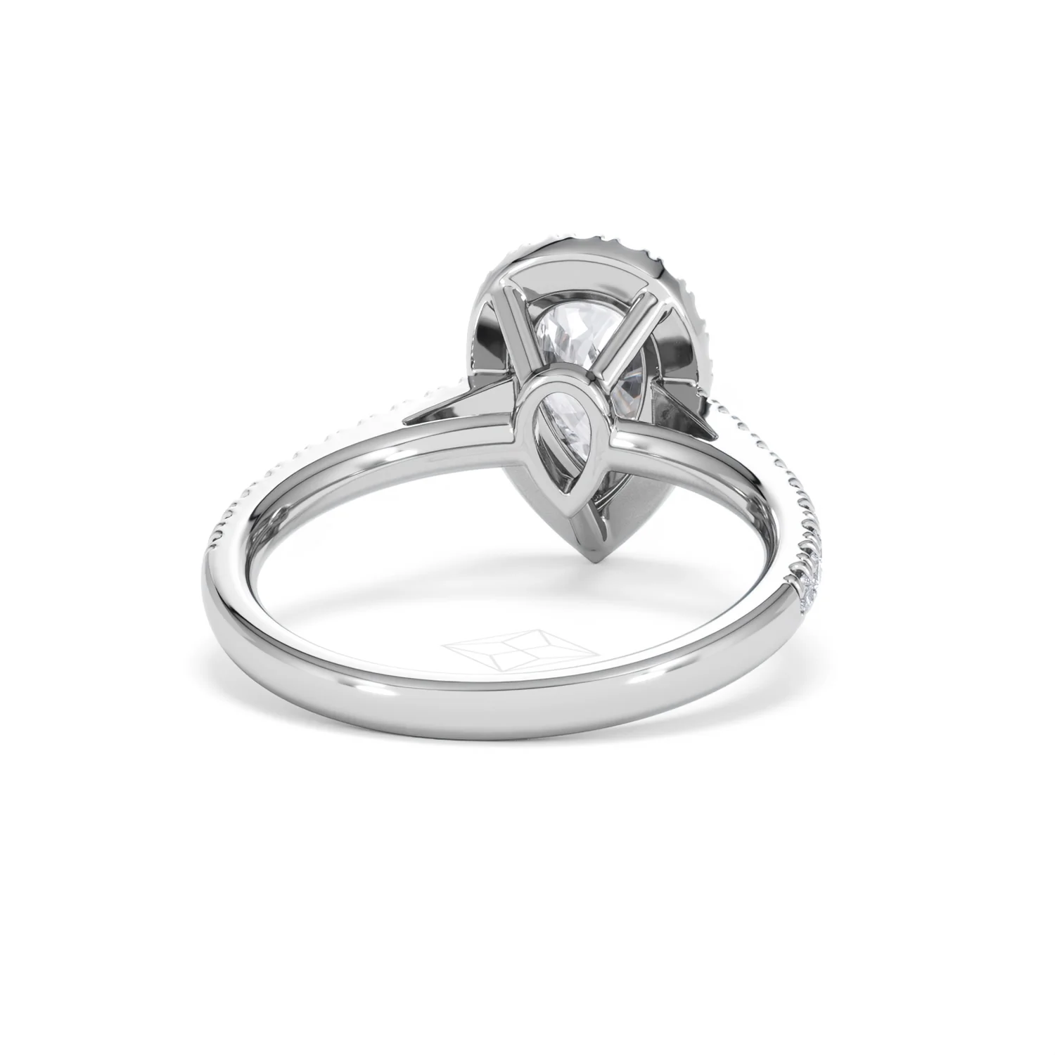 Diana Lab Diamond Pear Halo Engagement Ring 18KW Gold 1.60ct F/VS1 - Image 48