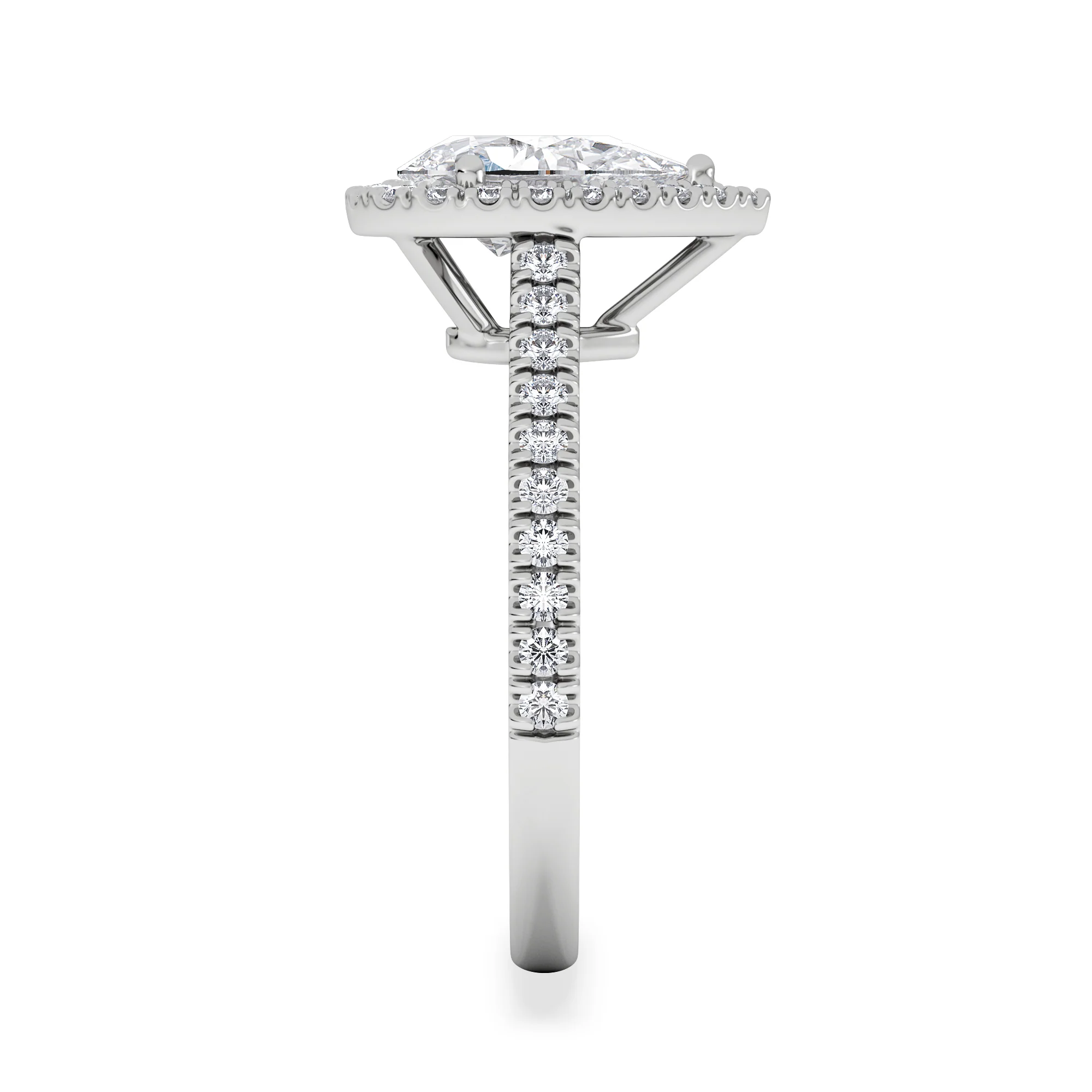 Diana Lab Diamond Pear Halo Engagement Ring 18KW Gold 1.60ct F/VS1 - Image 5