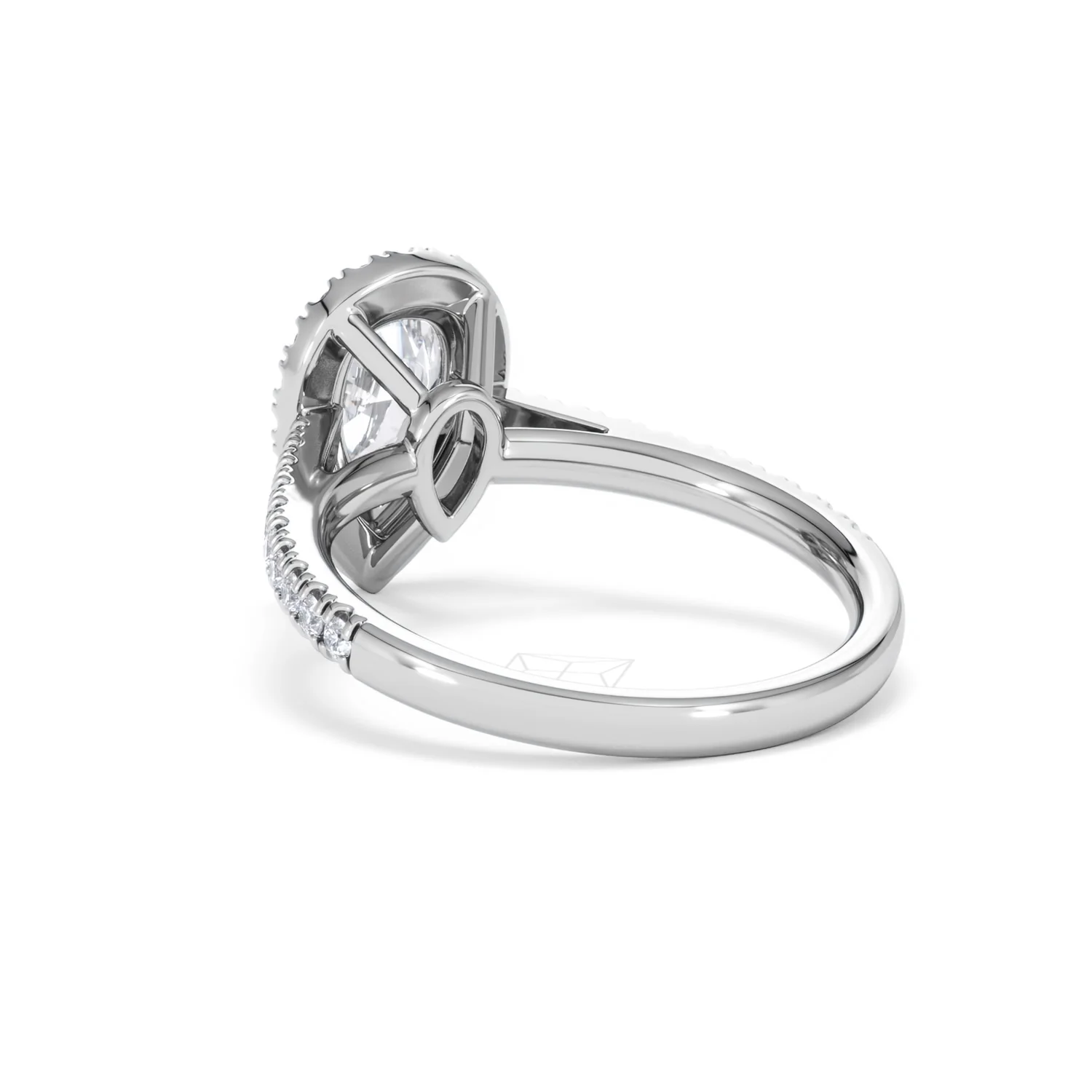 Diana Lab Diamond Pear Halo Engagement Ring 18KW Gold 1.60ct F/VS1 - Image 58