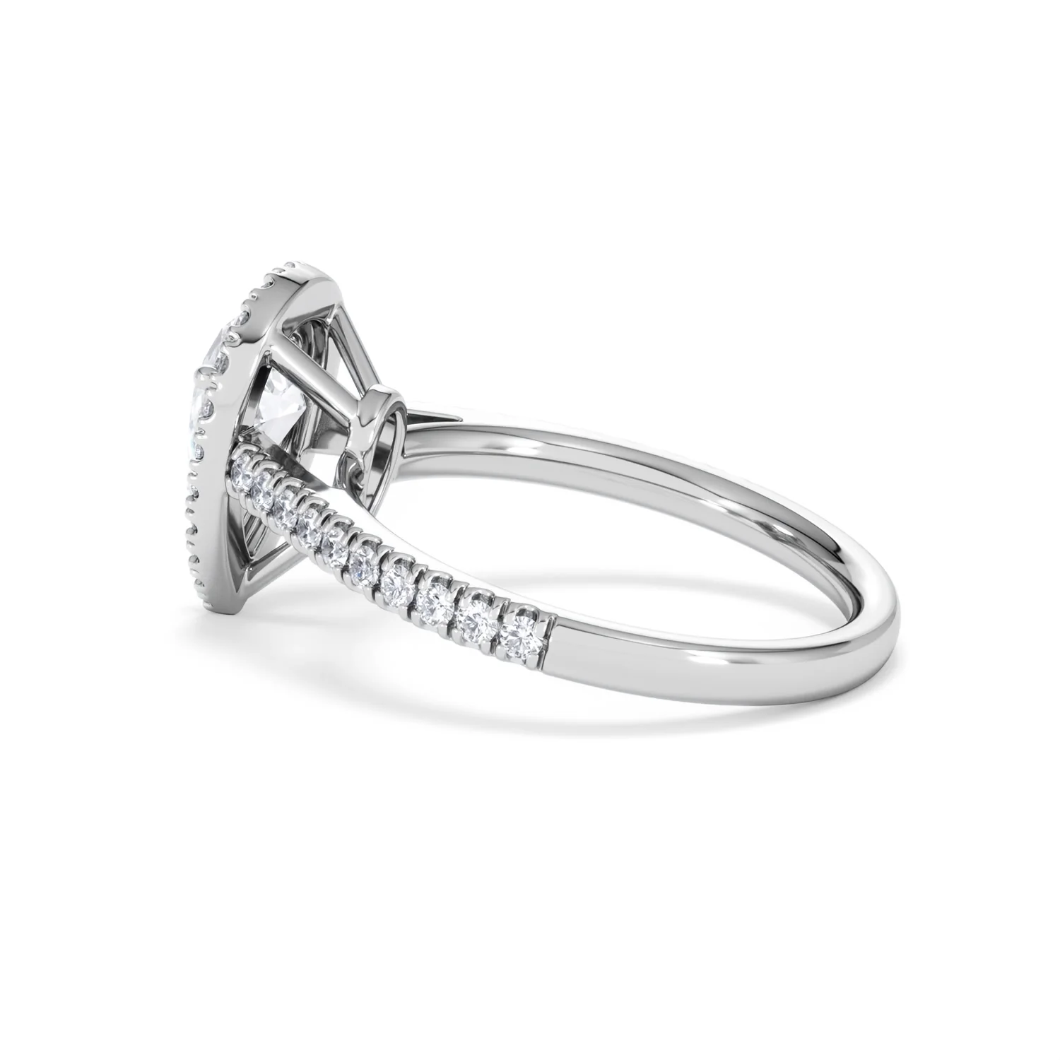 Diana Lab Diamond Pear Halo Engagement Ring 18KW Gold 1.60ct F/VS1 - Image 66