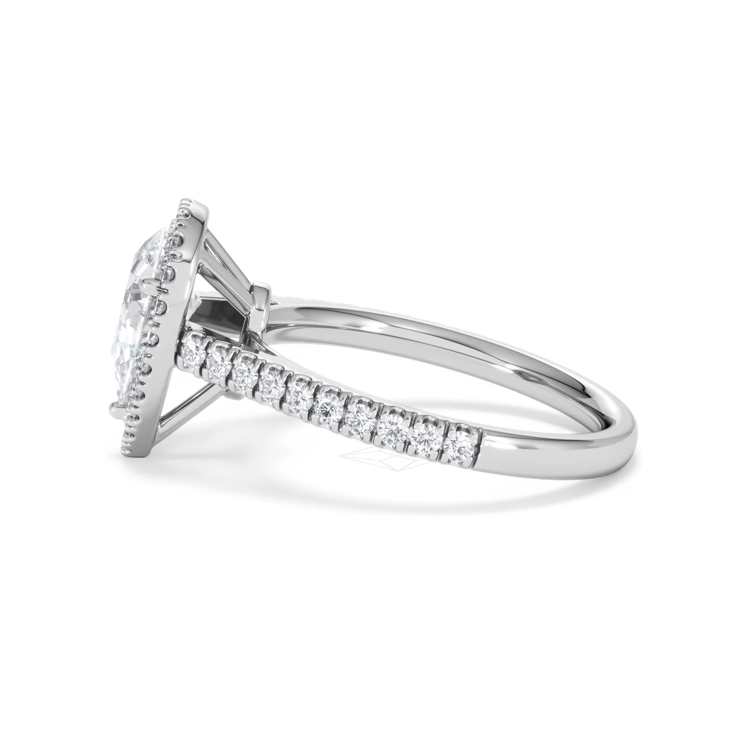 Diana Lab Diamond Pear Halo Engagement Ring 18KW Gold 1.60ct F/VS1 - Image 71