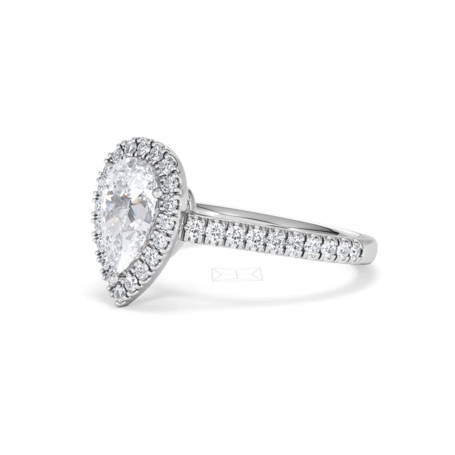 Diana Lab Diamond Pear Halo Engagement Ring 18KW Gold 1.60ct F/VS1 - Image 81