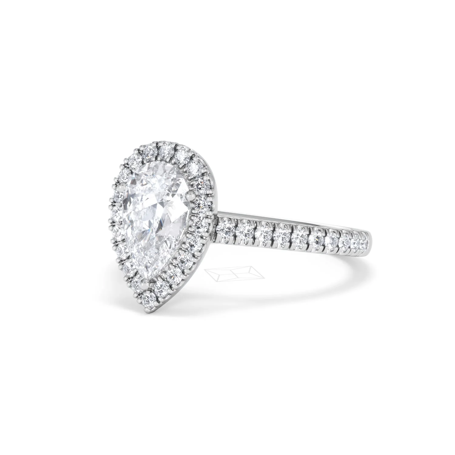 Diana Lab Diamond Pear Halo Engagement Ring 18KW Gold 1.60ct F/VS1 - Image 84