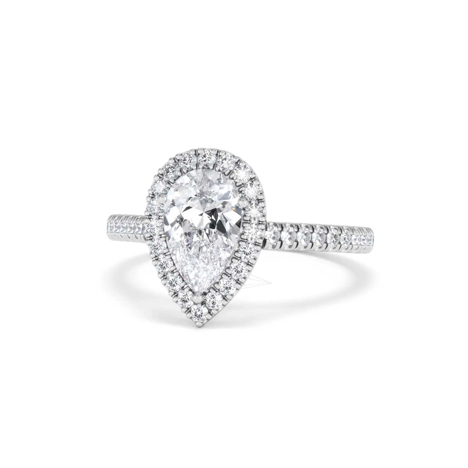 Diana Lab Diamond Pear Halo Engagement Ring 18KW Gold 1.60ct F/VS1 - Image 88