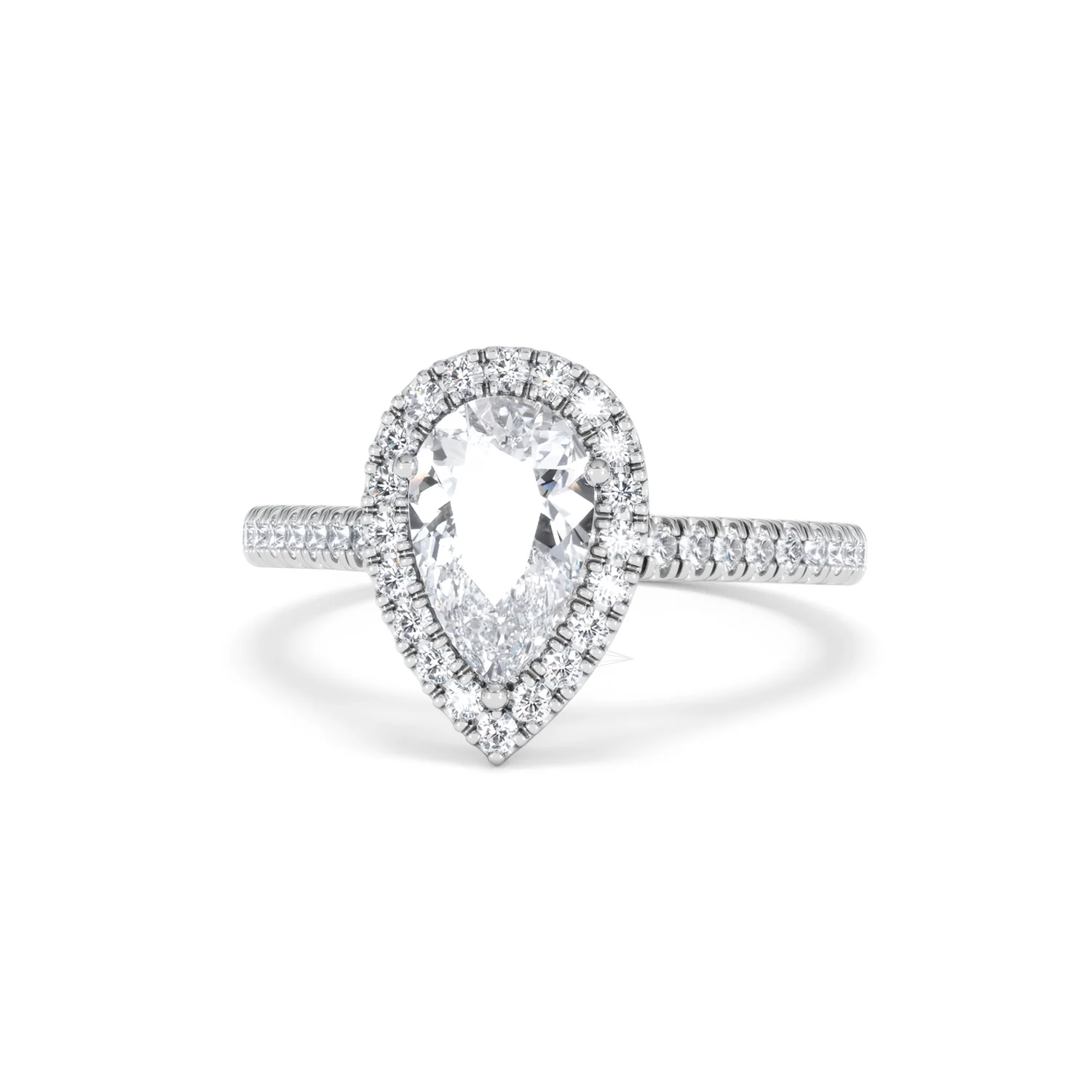 Diana Lab Diamond Pear Halo Engagement Ring 18KW Gold 1.60ct F/VS1 - Image 89