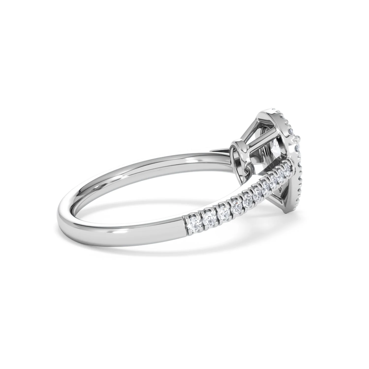 Diana Lab Diamond Pear Halo Engagement Ring 18KW Gold 1ct F/VS1 - Image 34