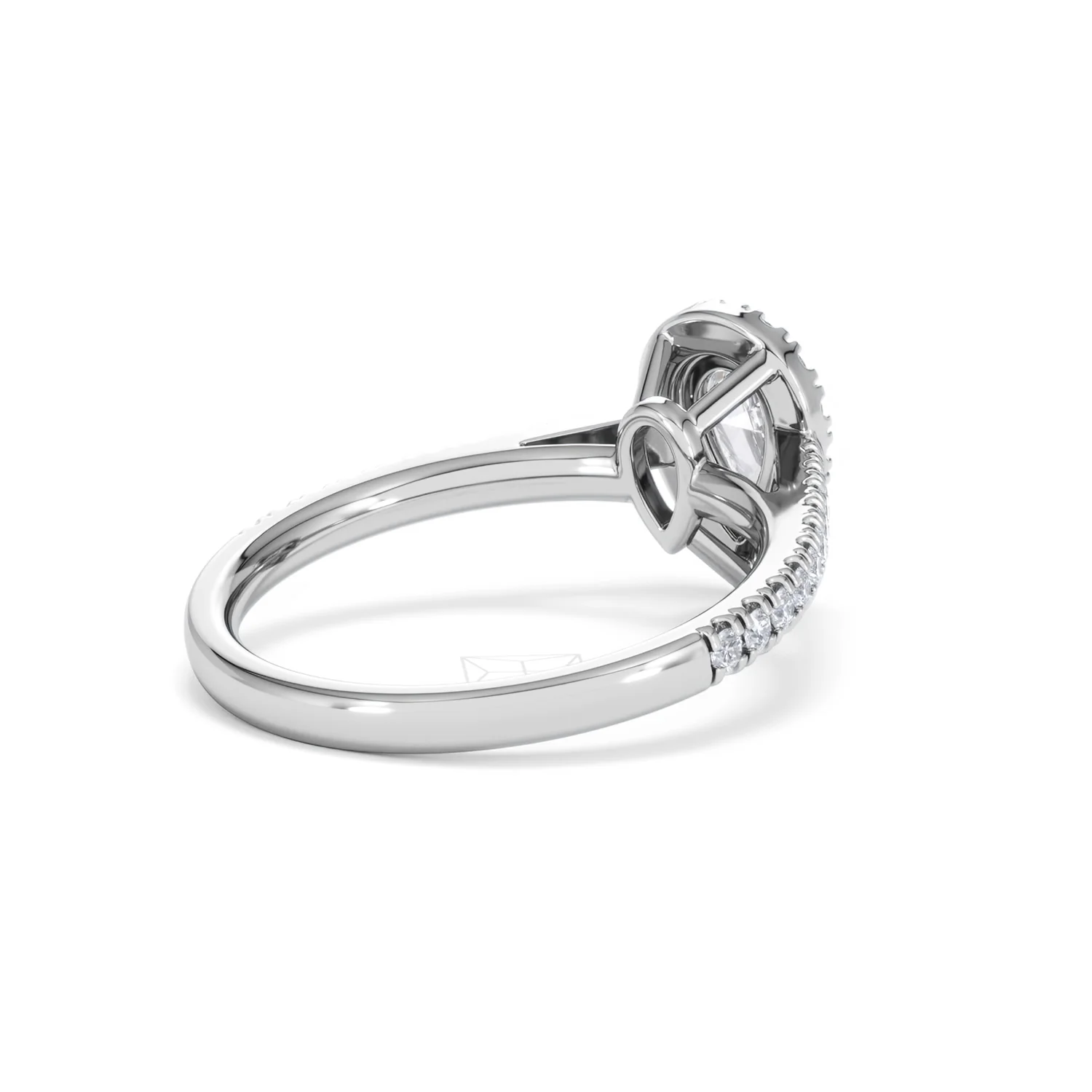 Diana Lab Diamond Pear Halo Engagement Ring 18KW Gold 1ct F/VS1 - Image 40