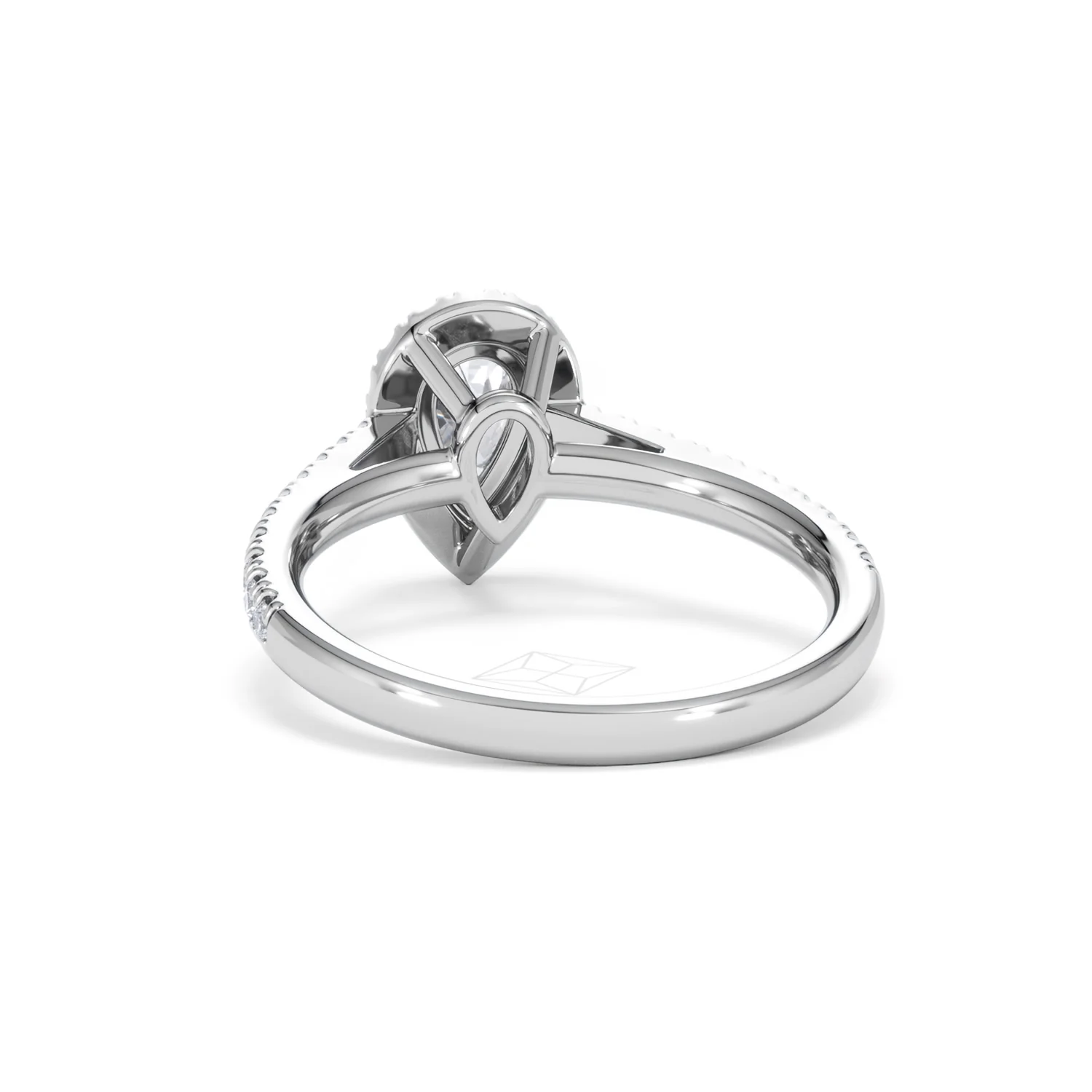 Diana Lab Diamond Pear Halo Engagement Ring 18KW Gold 1ct F/VS1 - Image 52