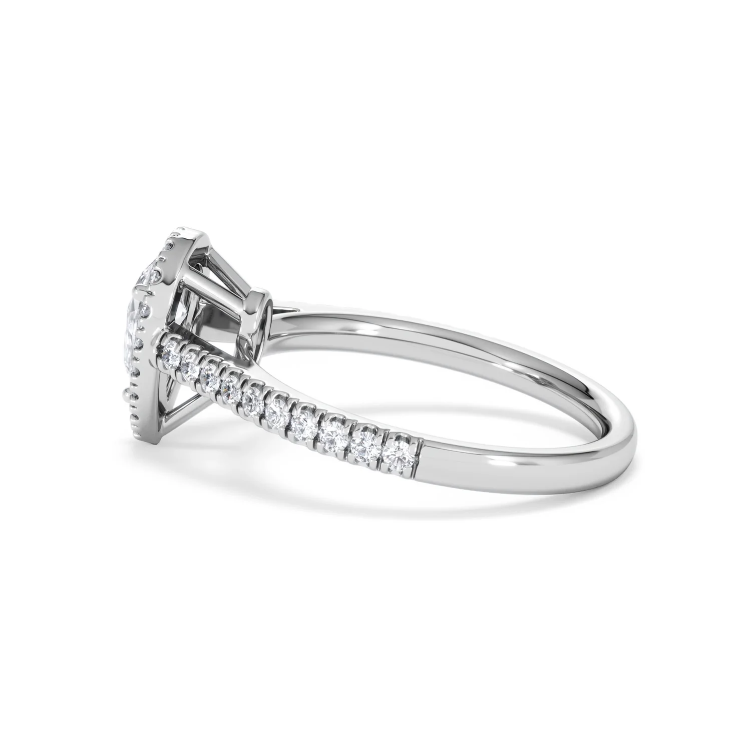 Diana Lab Diamond Pear Halo Engagement Ring 18KW Gold 1ct F/VS1 - Image 66