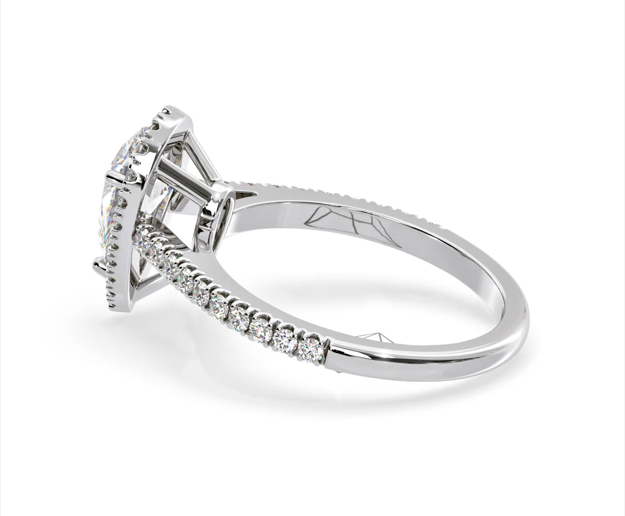 Diana Lab Diamond Pear Halo Engagement Ring 18KW Gold 2.10ct F/VS1 - Image 111