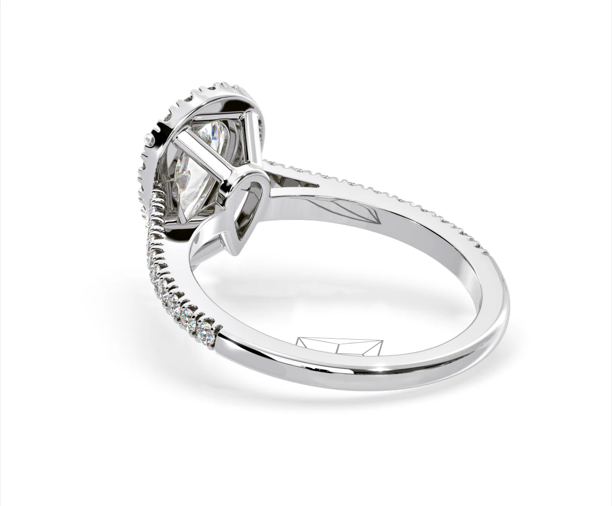 Diana Lab Diamond Pear Halo Engagement Ring 18KW Gold 2.10ct F/VS1 - Image 118