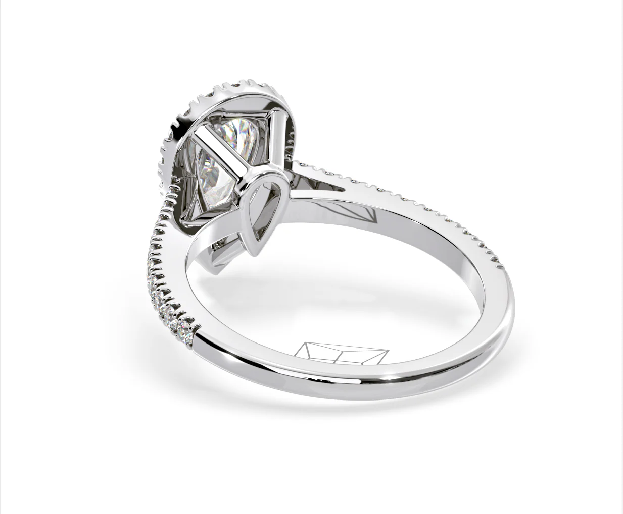 Diana Lab Diamond Pear Halo Engagement Ring 18KW Gold 2.10ct F/VS1 - Image 120