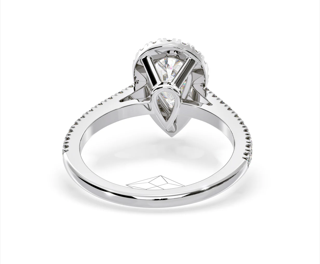 Diana Lab Diamond Pear Halo Engagement Ring 18KW Gold 2.10ct F/VS1 - Image 128