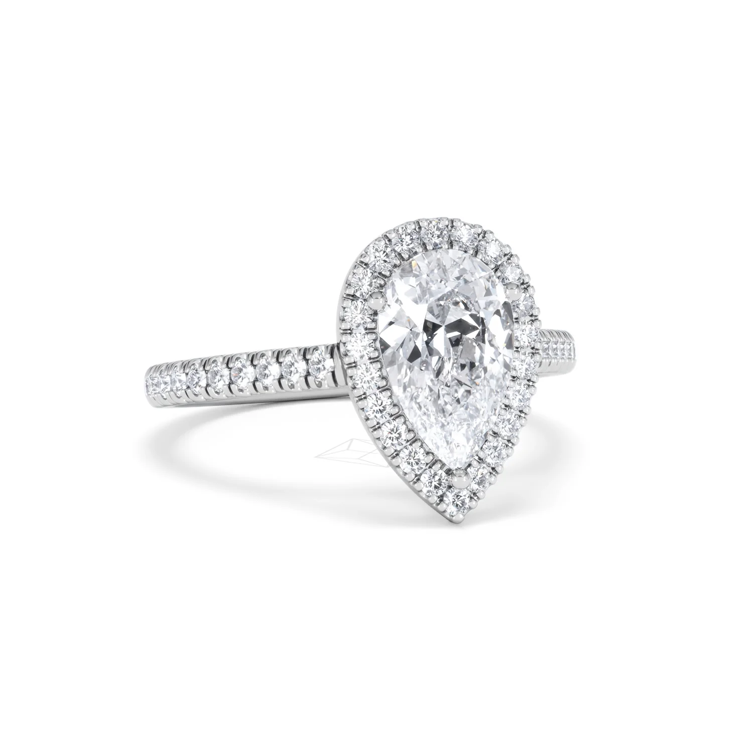 Diana Lab Diamond Pear Halo Engagement Ring 18KW Gold 2.10ct F/VS1 - Image 15