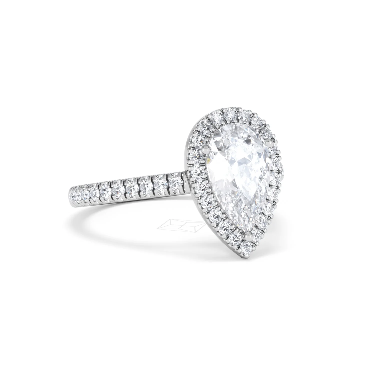 Diana Lab Diamond Pear Halo Engagement Ring 18KW Gold 2.10ct F/VS1 - Image 17