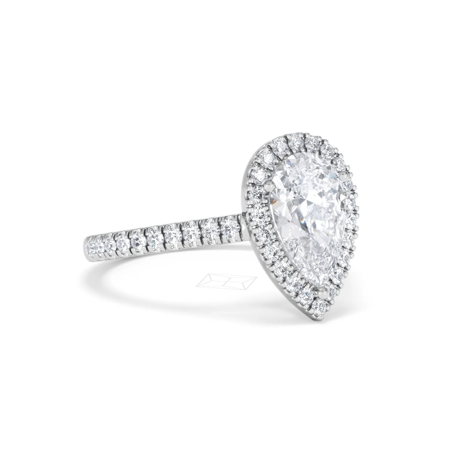Diana Lab Diamond Pear Halo Engagement Ring 18KW Gold 2.10ct F/VS1 - Image 18