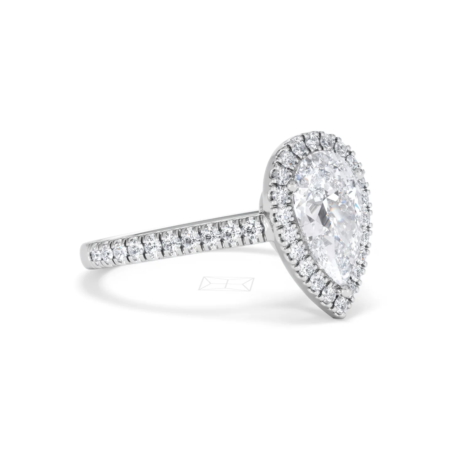 Diana Lab Diamond Pear Halo Engagement Ring 18KW Gold 2.10ct F/VS1 - Image 20
