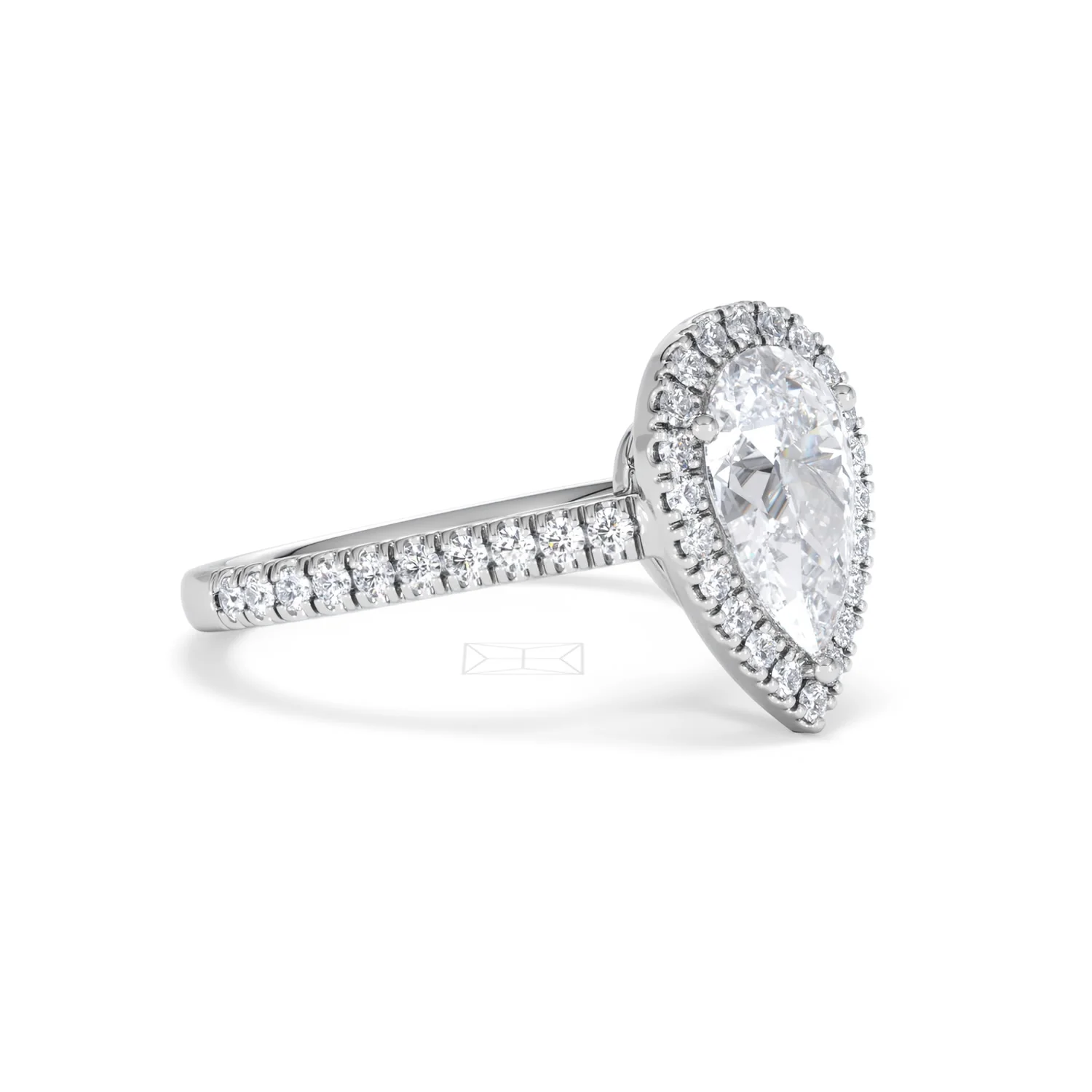 Diana Lab Diamond Pear Halo Engagement Ring 18KW Gold 2.10ct F/VS1 - Image 21
