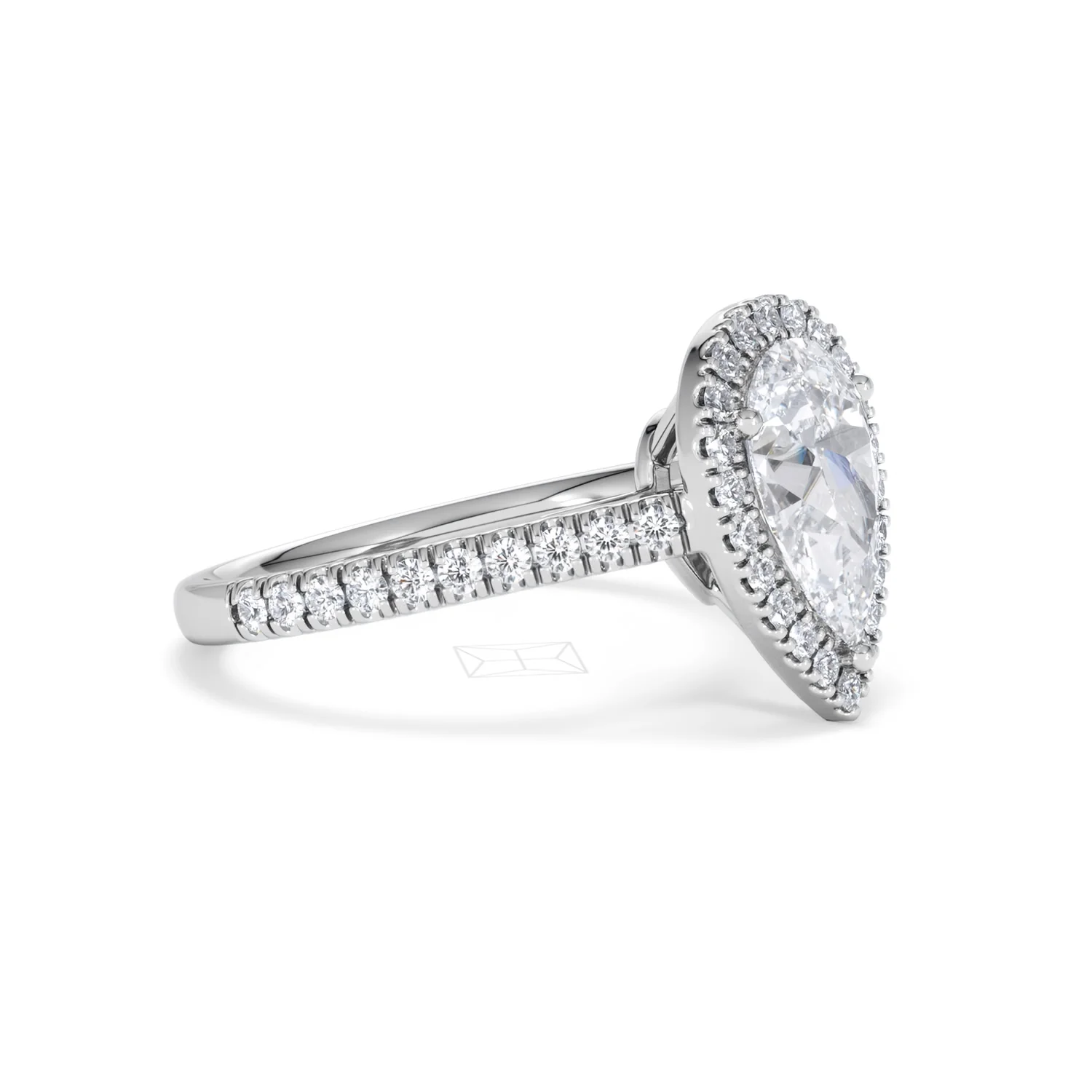 Diana Lab Diamond Pear Halo Engagement Ring 18KW Gold 2.10ct F/VS1 - Image 23