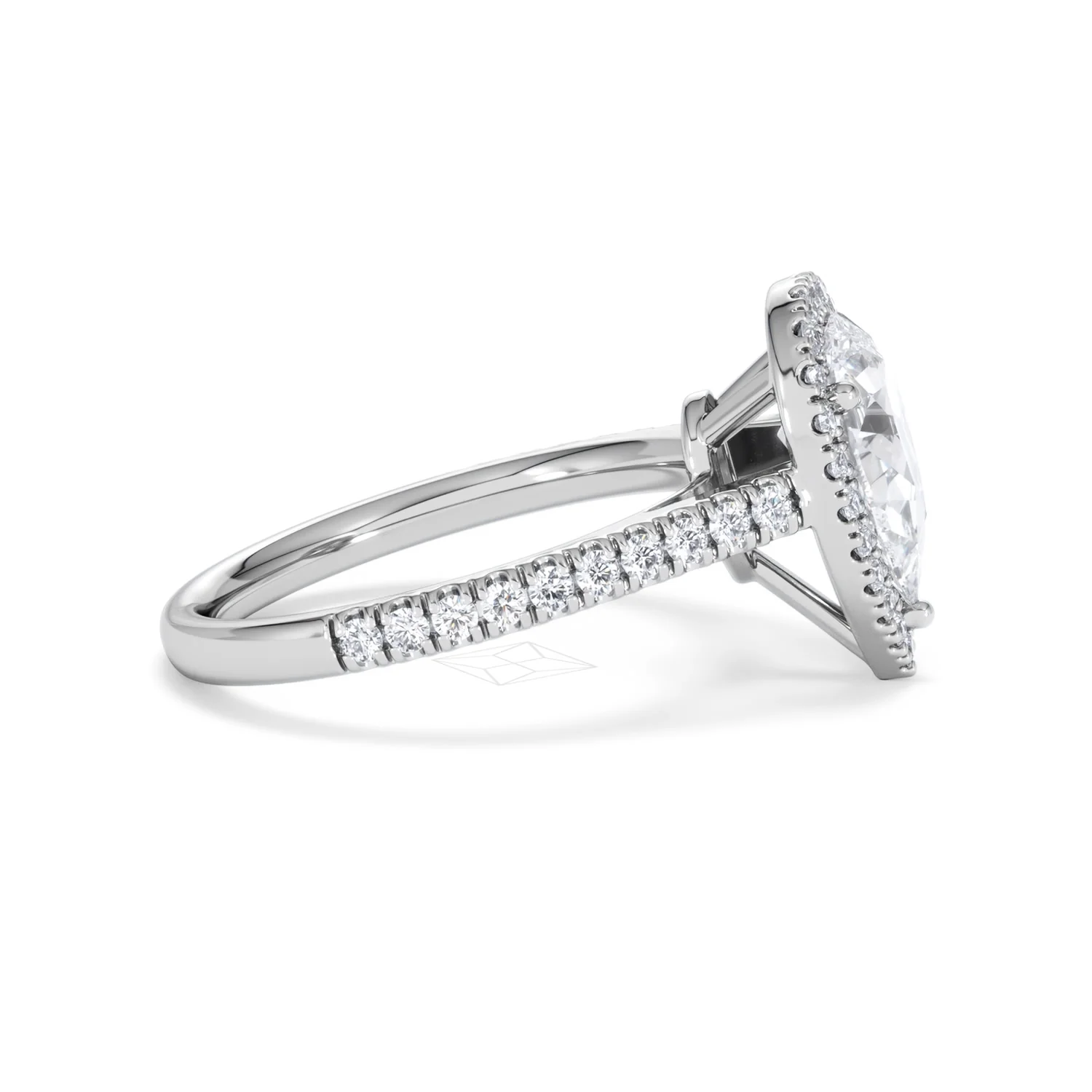 Diana Lab Diamond Pear Halo Engagement Ring 18KW Gold 2.10ct F/VS1 - Image 29