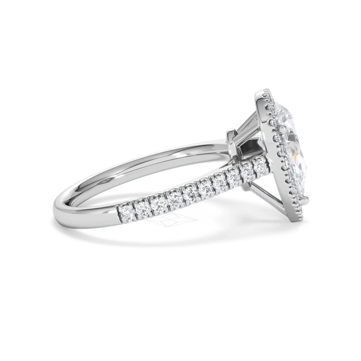 Diana Lab Diamond Pear Halo Engagement Ring 18KW Gold 2.10ct F/VS1 - Image 30