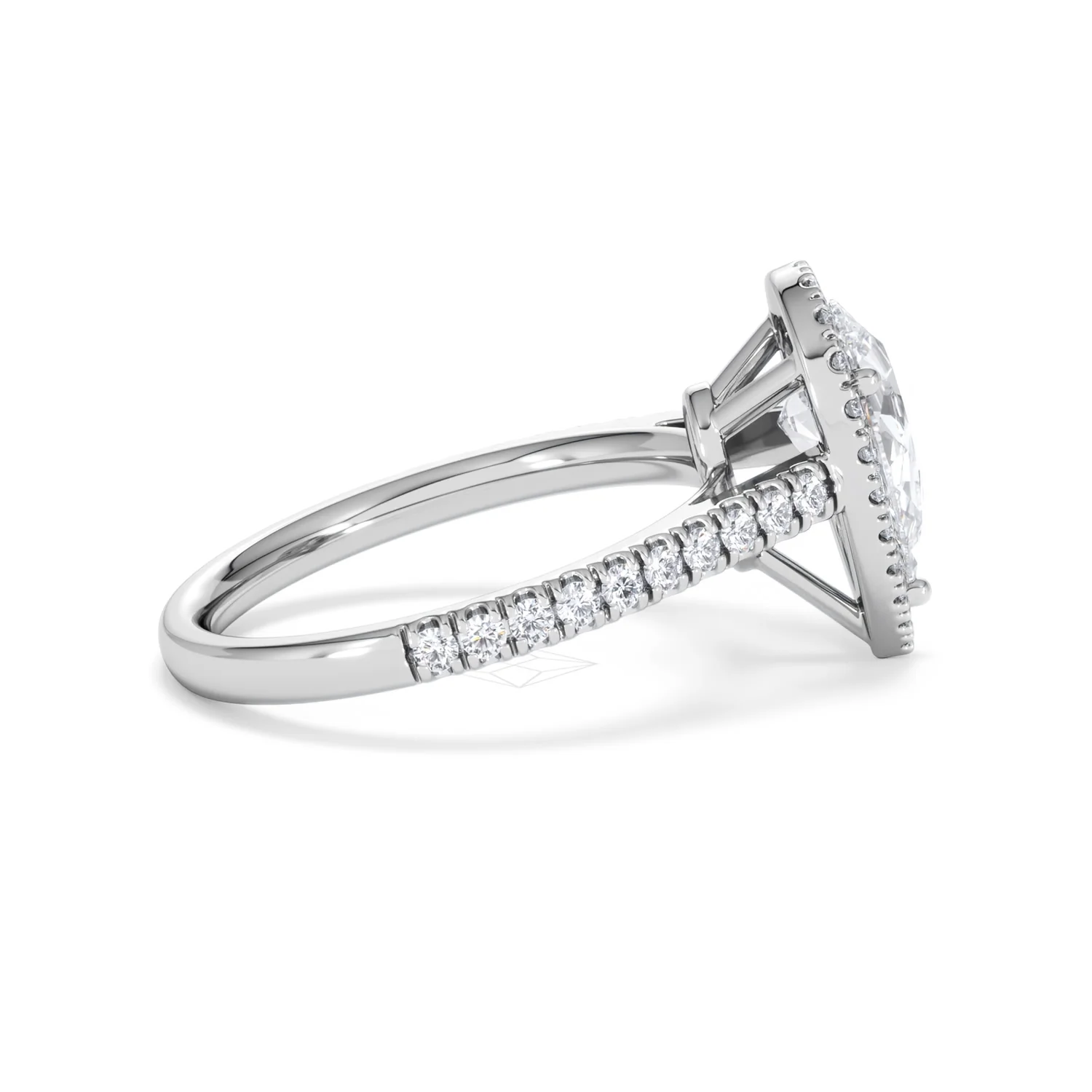 Diana Lab Diamond Pear Halo Engagement Ring 18KW Gold 2.10ct F/VS1 - Image 32