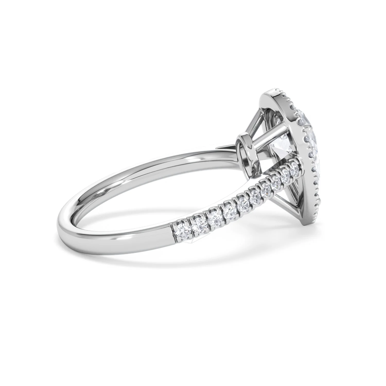 Diana Lab Diamond Pear Halo Engagement Ring 18KW Gold 2.10ct F/VS1 - Image 35