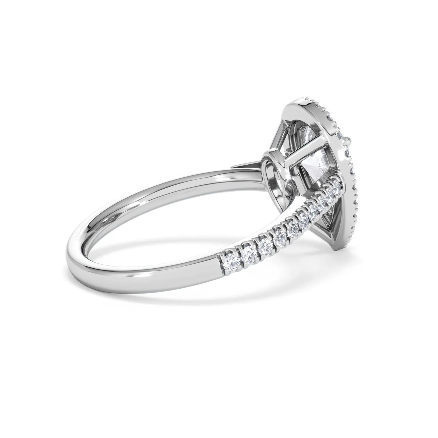 Diana Lab Diamond Pear Halo Engagement Ring 18KW Gold 2.10ct F/VS1 - Image 37