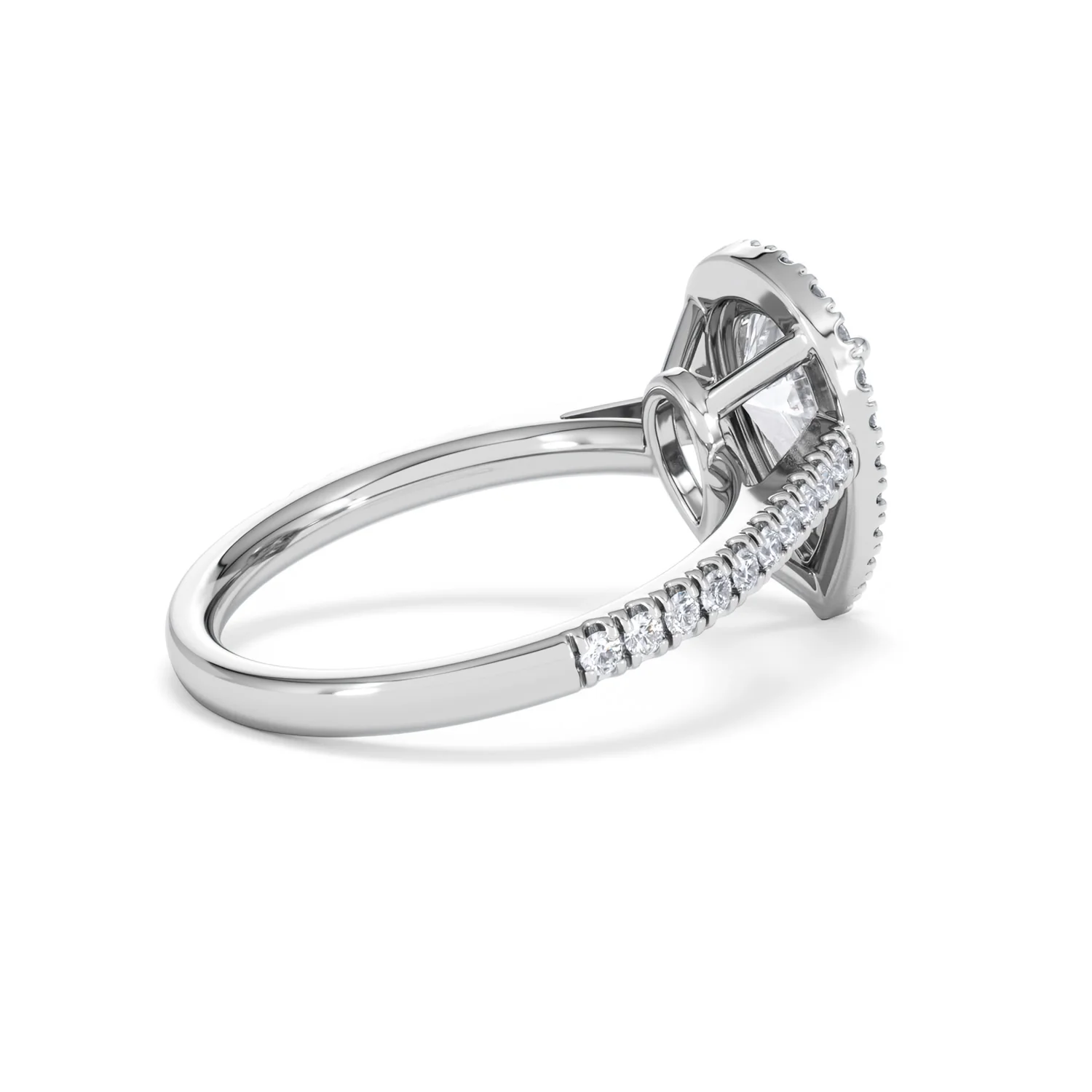 Diana Lab Diamond Pear Halo Engagement Ring 18KW Gold 2.10ct F/VS1 - Image 38
