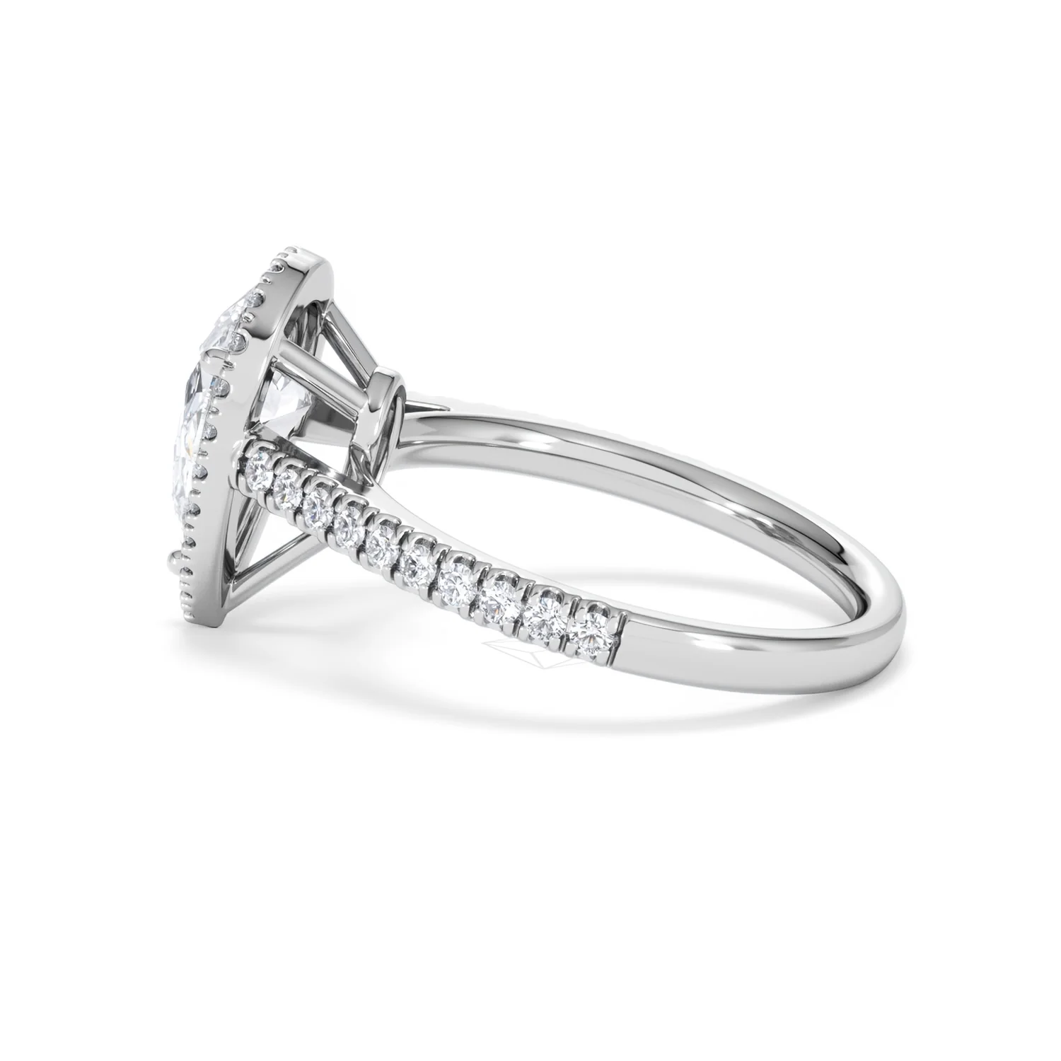 Diana Lab Diamond Pear Halo Engagement Ring 18KW Gold 2.10ct F/VS1 - Image 68