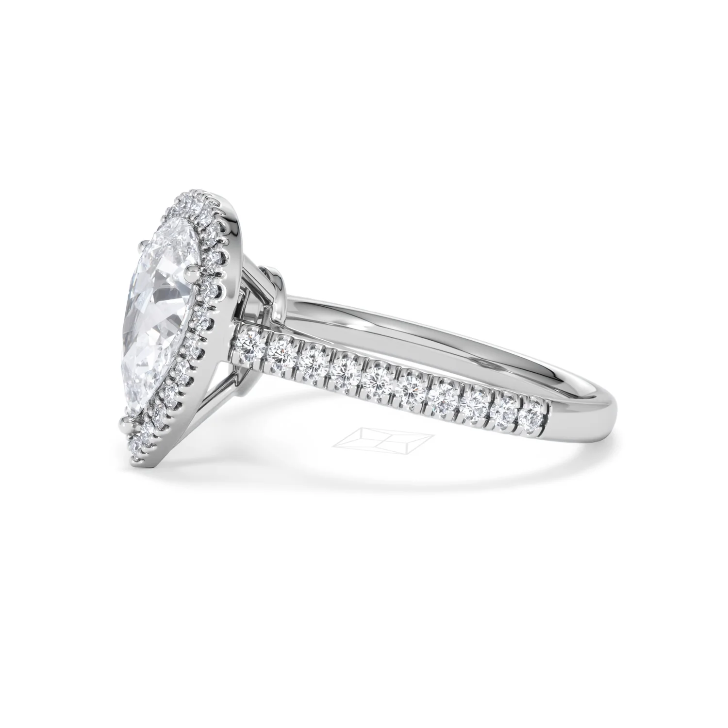 Diana Lab Diamond Pear Halo Engagement Ring 18KW Gold 2.10ct F/VS1 - Image 76