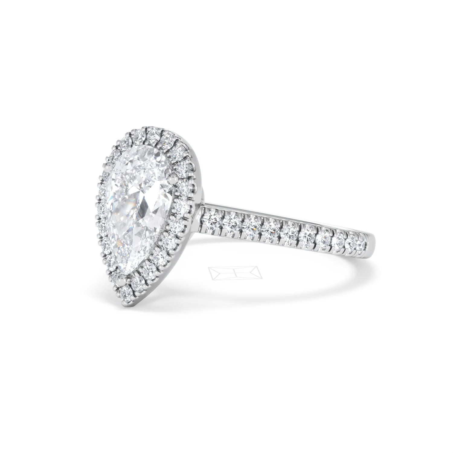 Diana Lab Diamond Pear Halo Engagement Ring 18KW Gold 2.10ct F/VS1 - Image 82