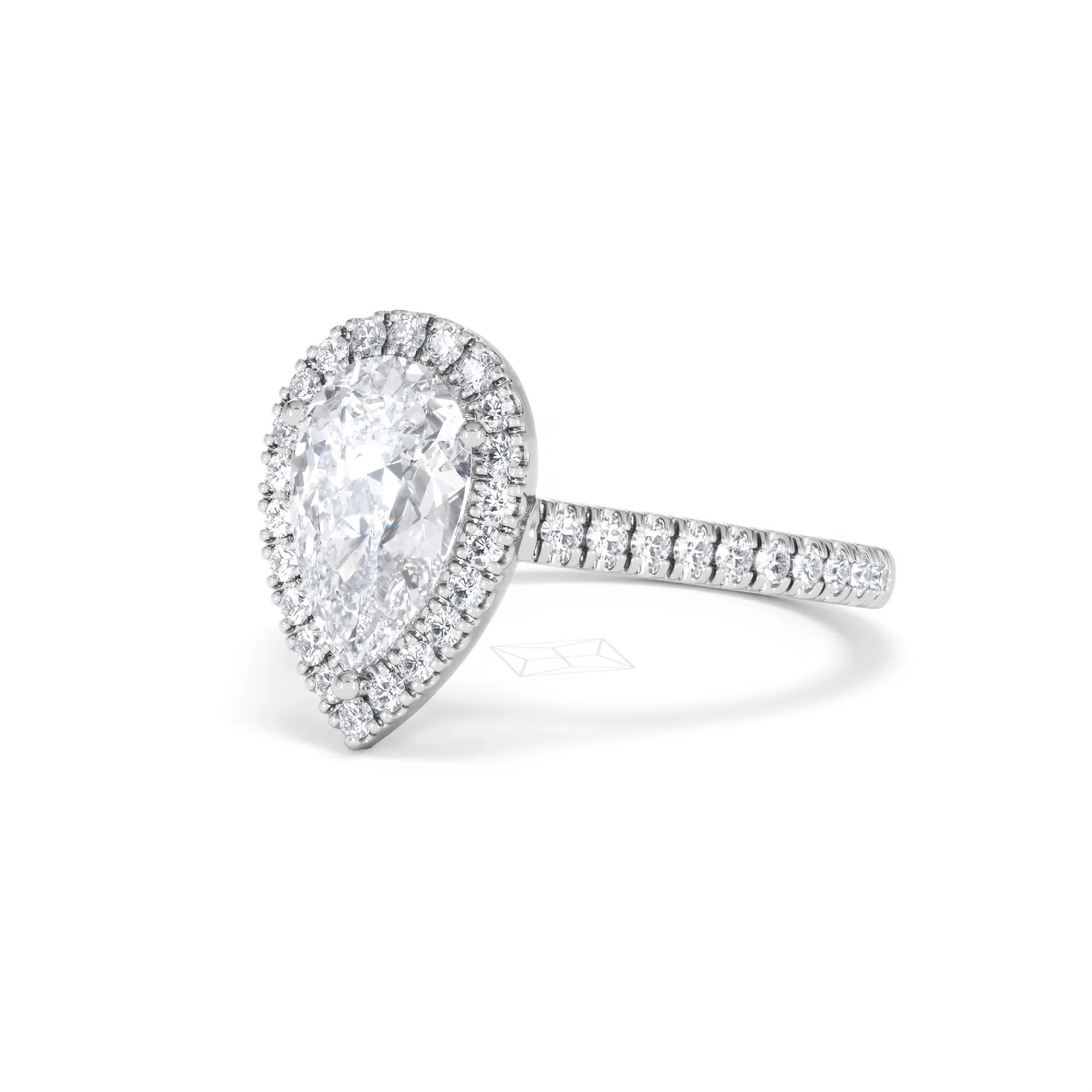 Diana Lab Diamond Pear Halo Engagement Ring 18KW Gold 2.10ct F/VS1 - Image 84