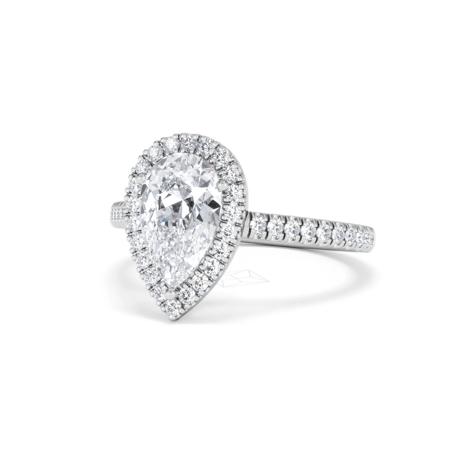 Diana Lab Diamond Pear Halo Engagement Ring 18KW Gold 2.10ct F/VS1 - Image 86