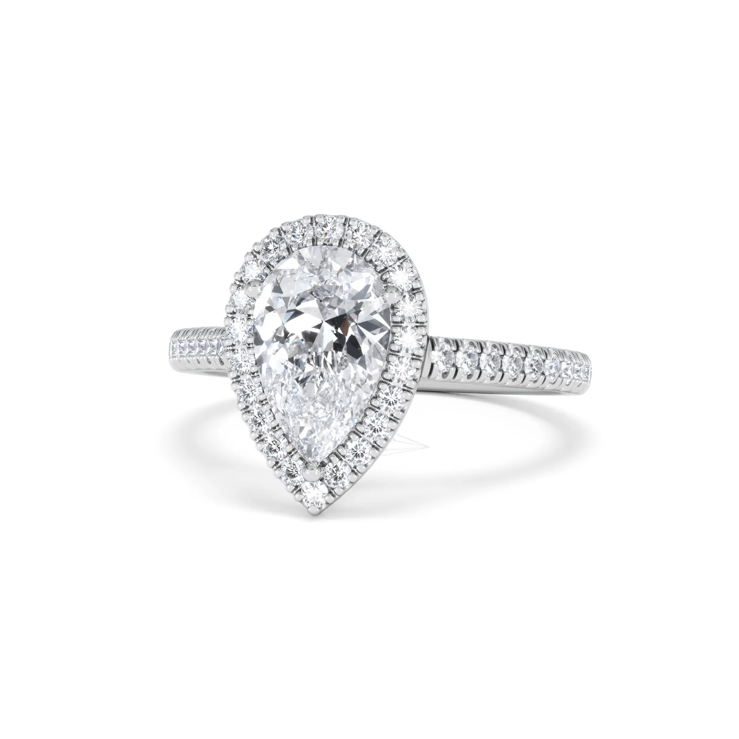 Diana Lab Diamond Pear Halo Engagement Ring 18KW Gold 2.10ct F/VS1 - Image 88