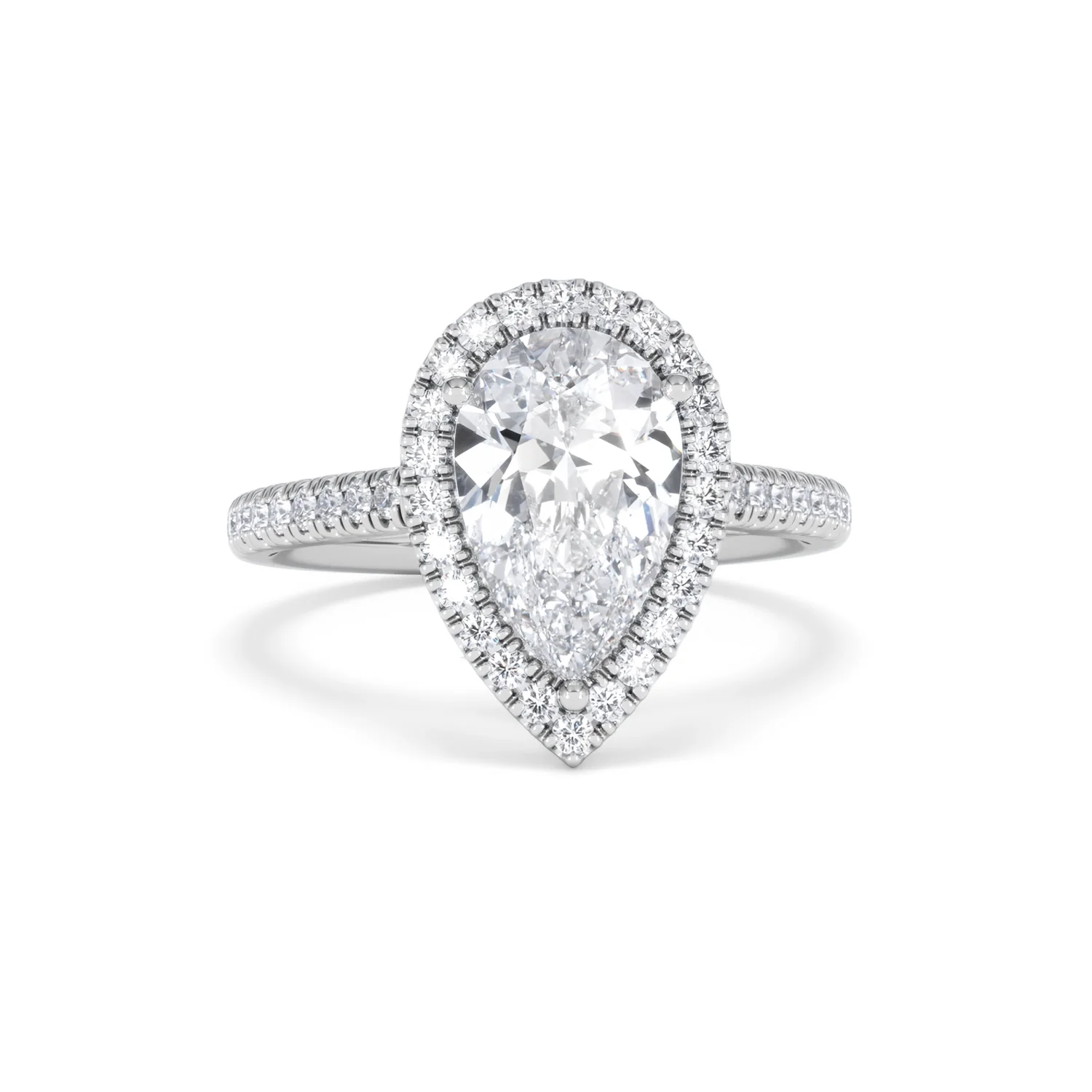 Diana Lab Diamond Pear Halo Engagement Ring 18KW Gold 2.60ct F/VS1 - Image 12