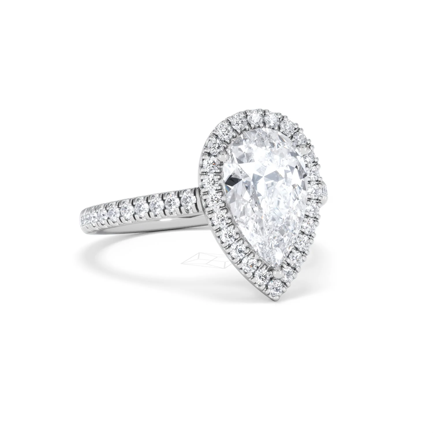 Diana Lab Diamond Pear Halo Engagement Ring 18KW Gold 2.60ct F/VS1 - Image 16