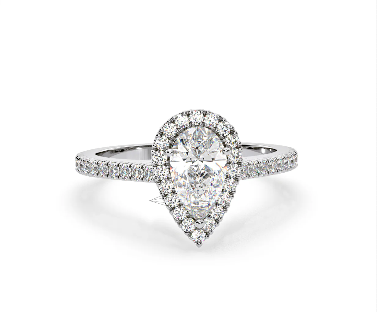 Diana Lab Diamond Pear Halo Engagement Ring 18KW Gold 2.60ct F/VS1 - Image 165