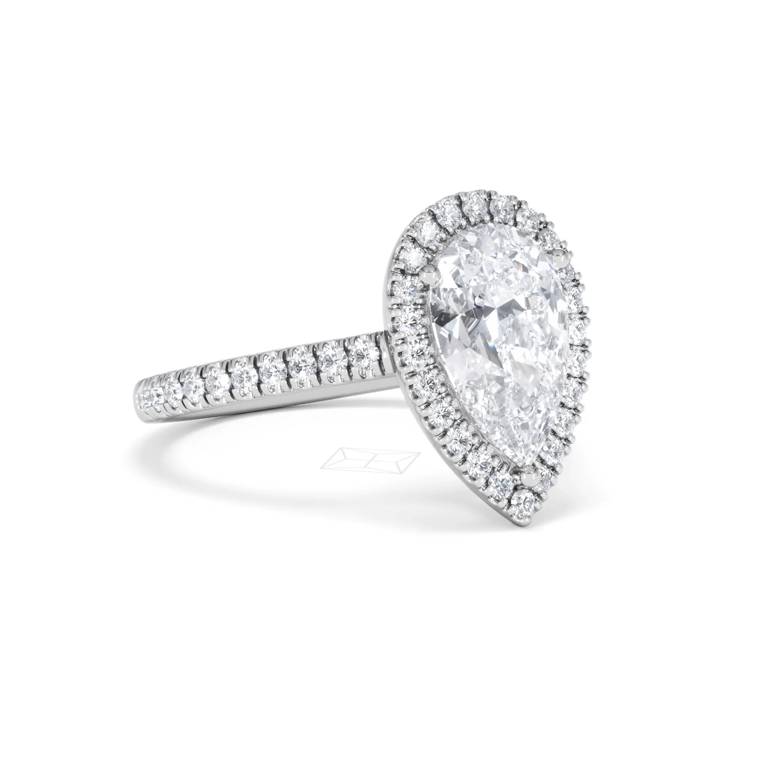 Diana Lab Diamond Pear Halo Engagement Ring 18KW Gold 2.60ct F/VS1 - Image 18