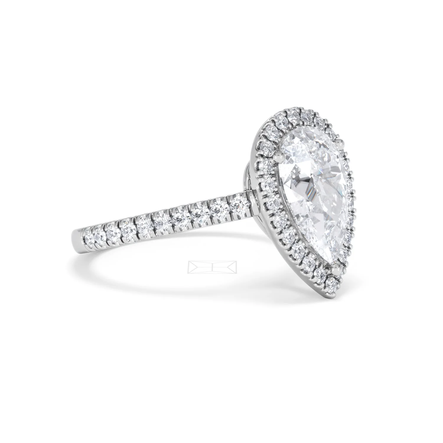 Diana Lab Diamond Pear Halo Engagement Ring 18KW Gold 2.60ct F/VS1 - Image 21