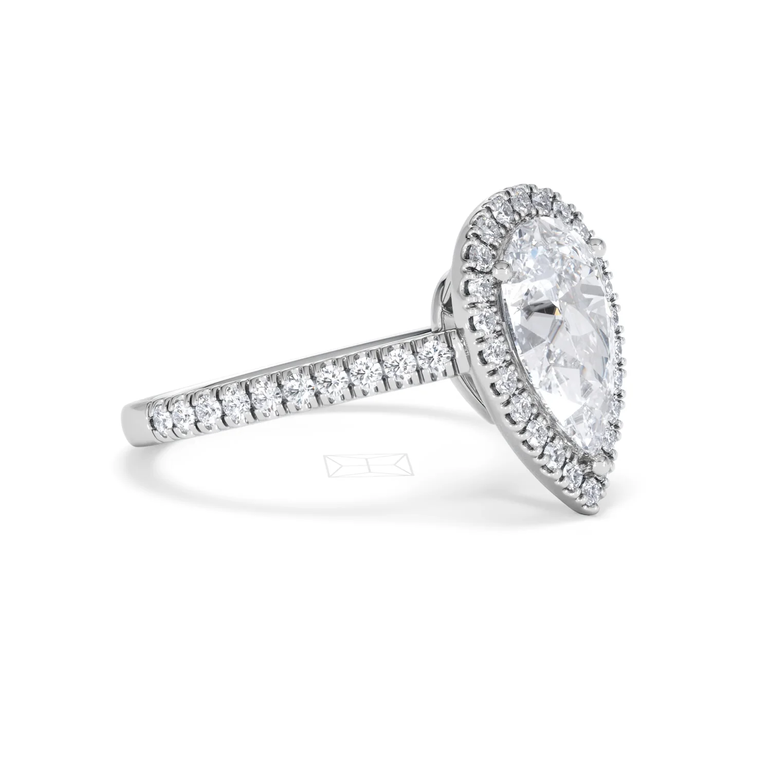 Diana Lab Diamond Pear Halo Engagement Ring 18KW Gold 2.60ct F/VS1 - Image 22