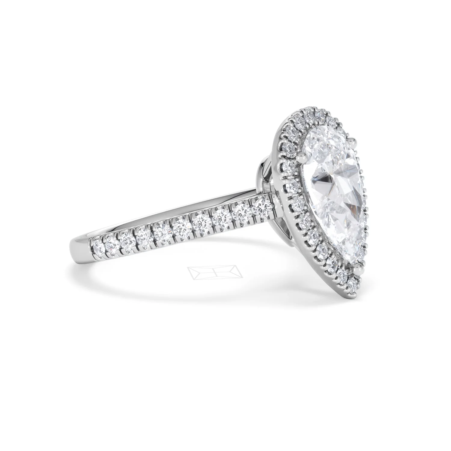 Diana Lab Diamond Pear Halo Engagement Ring 18KW Gold 2.60ct F/VS1 - Image 23